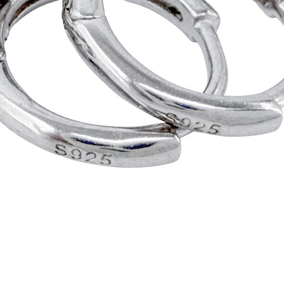 Estate Sterling Silver 925 Cactus Charm Hoop Earrings - Picture 6 of 8